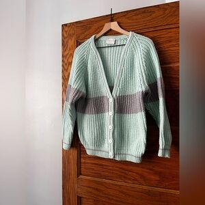 VINTAGE | Mint and Purple Sweater, Size Medium